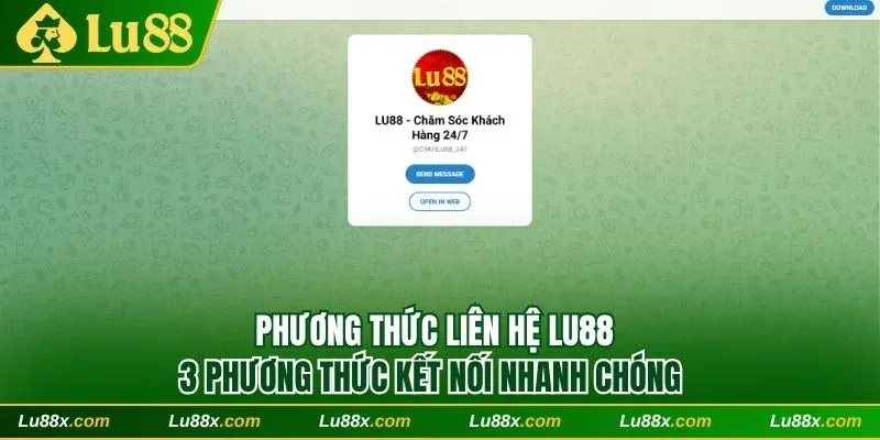 3 cách thức liên hệ Lu88