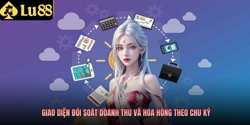 Giao diện đối soát doanh thu và hoa hồng theo chu kỳ