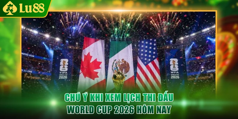 Chú ý khi xem lịch thi đấu World Cup 2026 hôm nay